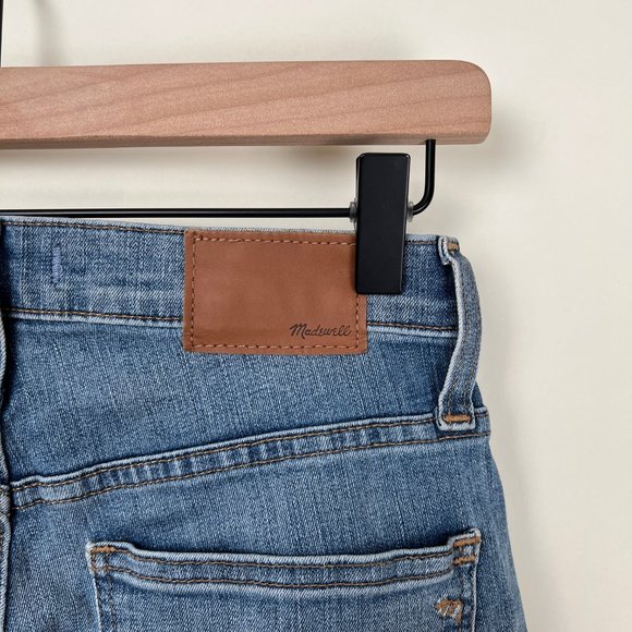Madewell High Rise Petite Stovepipe Slim Straight Jeans Distressed Frayed Hem 25 - Picture 12 of 14